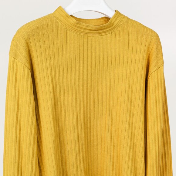Marni Chartreuse Cotton Ribbed-Knit Mock Neck Top - Picture 3 of 11